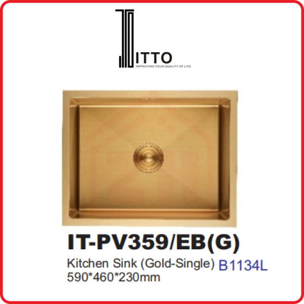 ITTO PVD Embossed Technology IT-PV359/EB(G) ITTO PVD EMBOSSED TECHNOLOGY KITCHEN SINK KITCHEN APPLIANCES Johor Bahru (JB), Kulai, Malaysia Supplier, Suppliers, Supply, Supplies | Zhin Heng Hardware & Trading Sdn Bhd
