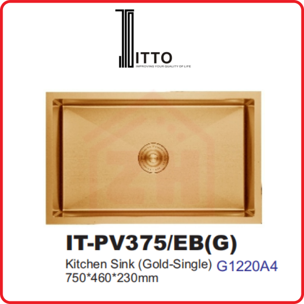 ITTO PVD Embossed Technology IT-PV375/EB(G) ITTO PVD EMBOSSED TECHNOLOGY KITCHEN SINK KITCHEN APPLIANCES Johor Bahru (JB), Kulai, Malaysia Supplier, Suppliers, Supply, Supplies | Zhin Heng Hardware & Trading Sdn Bhd