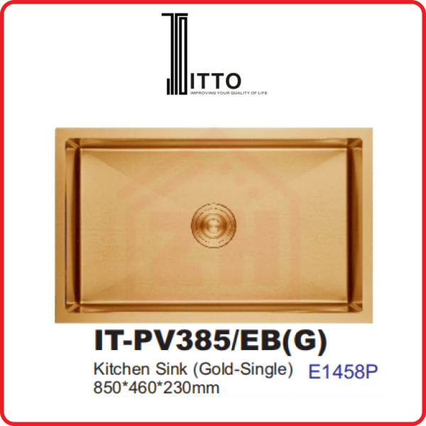ITTO PVD Embossed Technology IT-PV385/EB(G) ITTO PVD EMBOSSED TECHNOLOGY KITCHEN SINK KITCHEN APPLIANCES Johor Bahru (JB), Kulai, Malaysia Supplier, Suppliers, Supply, Supplies | Zhin Heng Hardware & Trading Sdn Bhd