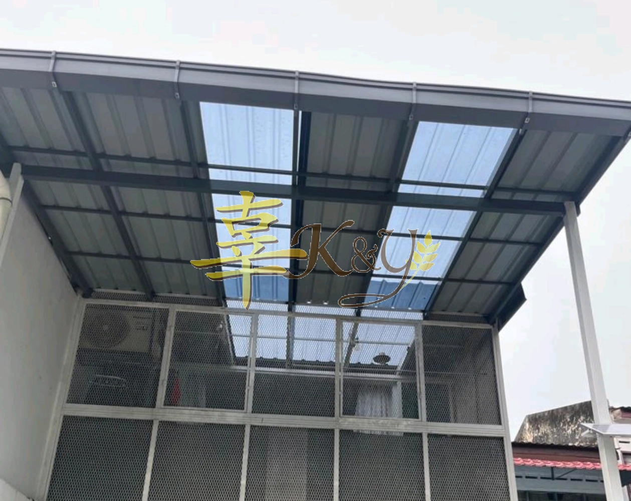 Mild Steel Poly Glass Awning