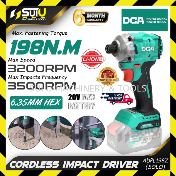 [SOLO - MACHINE ONLY] DCA ADPL198 / ADPL198Z 20V 198NM Cordless Brushless Impact Driver (SOLO - No Battery & Charger) Cordless Impact Driver Cordless Power Tools Power Tool Kuala Lumpur (KL), Malaysia, Selangor, Setapak Supplier, Suppliers, Supply, Supplies | Sui U Machinery & Tools (M) Sdn Bhd