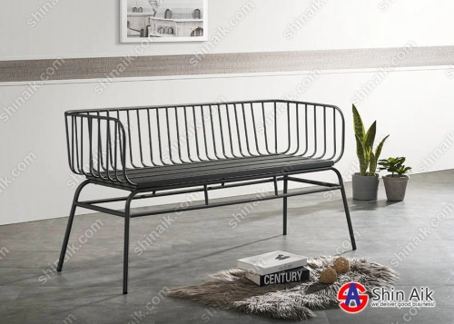 BC65073(KD) 2 Seater Black Modern Designer Metal Bench