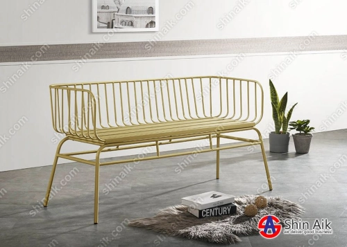 BC65071(KD) 2 Seater Gold Modern Designer Metal Bench