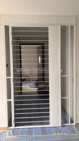 Progress done:To fabrication and install new powder coated door grille with handle key lock - Sunway Geolake  Grill Door Selangor, Malaysia, Kuala Lumpur (KL), Shah Alam Supplier, Suppliers, Supply, Supplies | GALAXY STRUCTURE & ENGINEERING SDN BHD