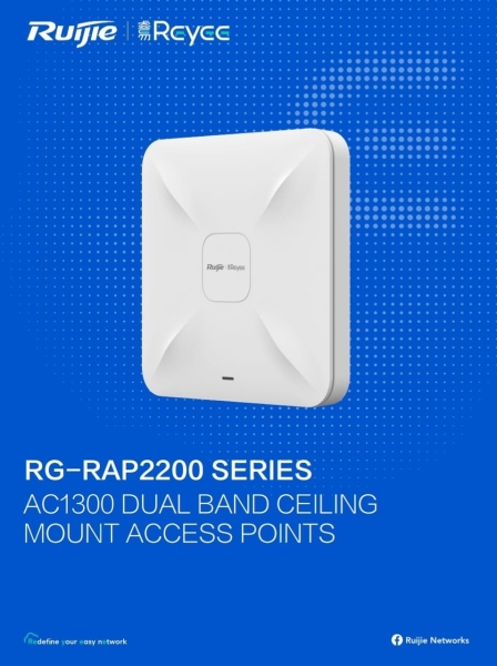 AC1300 DUAL BAND CEILING MOUNT ACCESS POINTS Ruijie - Reyee Networking System Selangor, Kajang, Malaysia, Kuala Lumpur (KL) Supplier, Installation, Supply, Supplies | GK CCTV SDN BHD