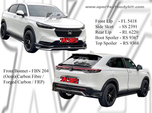 Honda HRV / Vezel 2022 Oem Front Bonnet (Carbon Fibre / Forged Carbon / FRP) HRV / Vezel 2022 Honda Johor Bahru JB Malaysia Body Kits | A Perfect Motor Sport