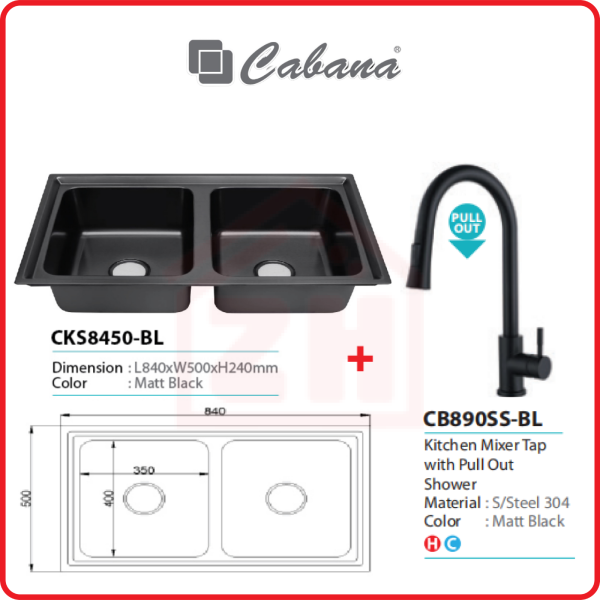 CABANA KITCHEN SINK PACKAGE CKS8450-BL + CB890SS-BL CABANA KITCHEN SINK KITCHEN SINK KITCHEN APPLIANCES Johor Bahru (JB), Kulai, Malaysia Supplier, Suppliers, Supply, Supplies | Zhin Heng Hardware & Trading Sdn Bhd