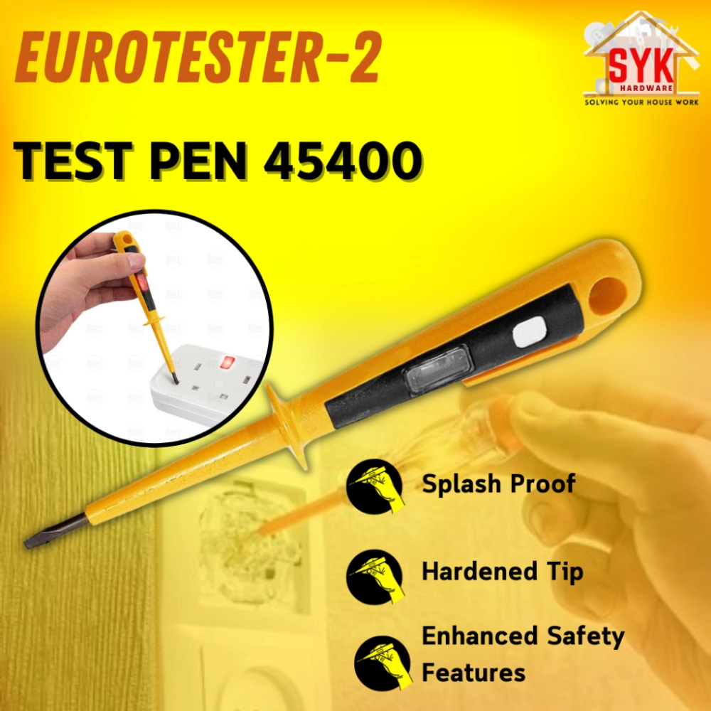 SYK Eurotester-2 45400 Test Pen Spark Detecting Screwdriver Voltage Tester Test Pen Pen Uji Elektrik