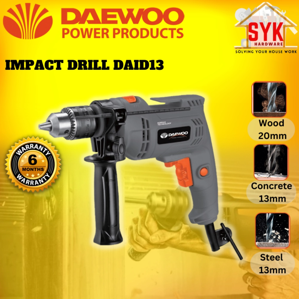 SYK Daewoo DAID13 Electric Impact Drill Machine Concrete Wood Drilling Power Tools Mesin Drill Elektrik