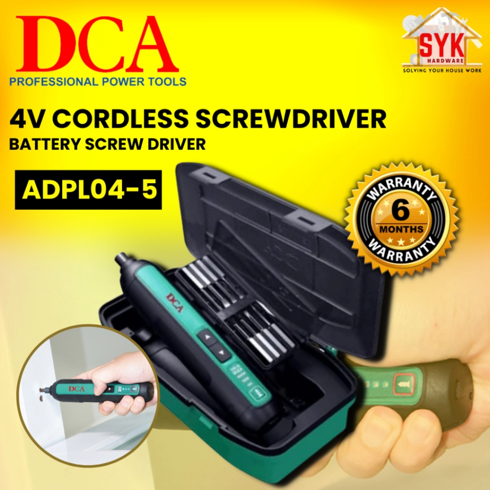 SYK DCA ADPL04-5 4V 2.0Ah 3 Gear Cordless Screwdriver Li-ion Battery Screw Drilling Machine Mesin Gerudi Bateri