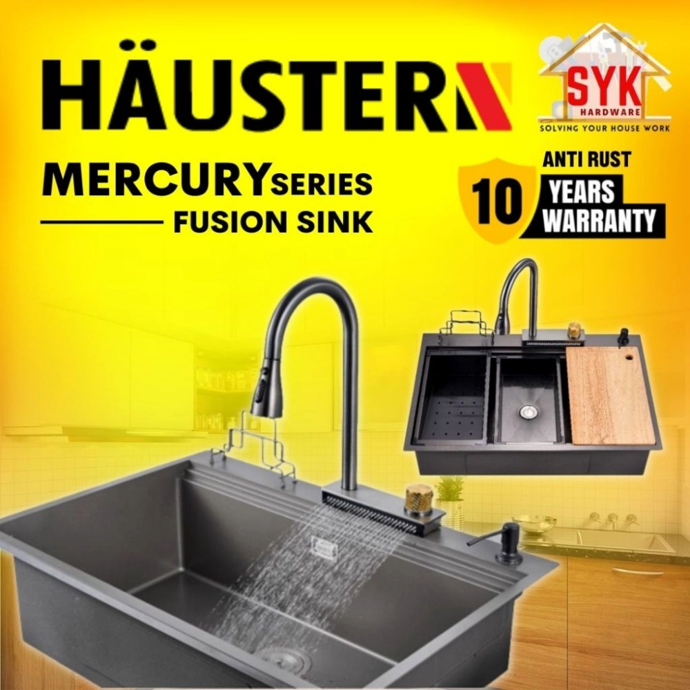 SYK Haustern Kitchen Sink HT-MERCURY-800 HT-MERCURY-1000 Undermount Sink Bowl Kitchen Nano Sink Dapur Sinki Dapur Moden