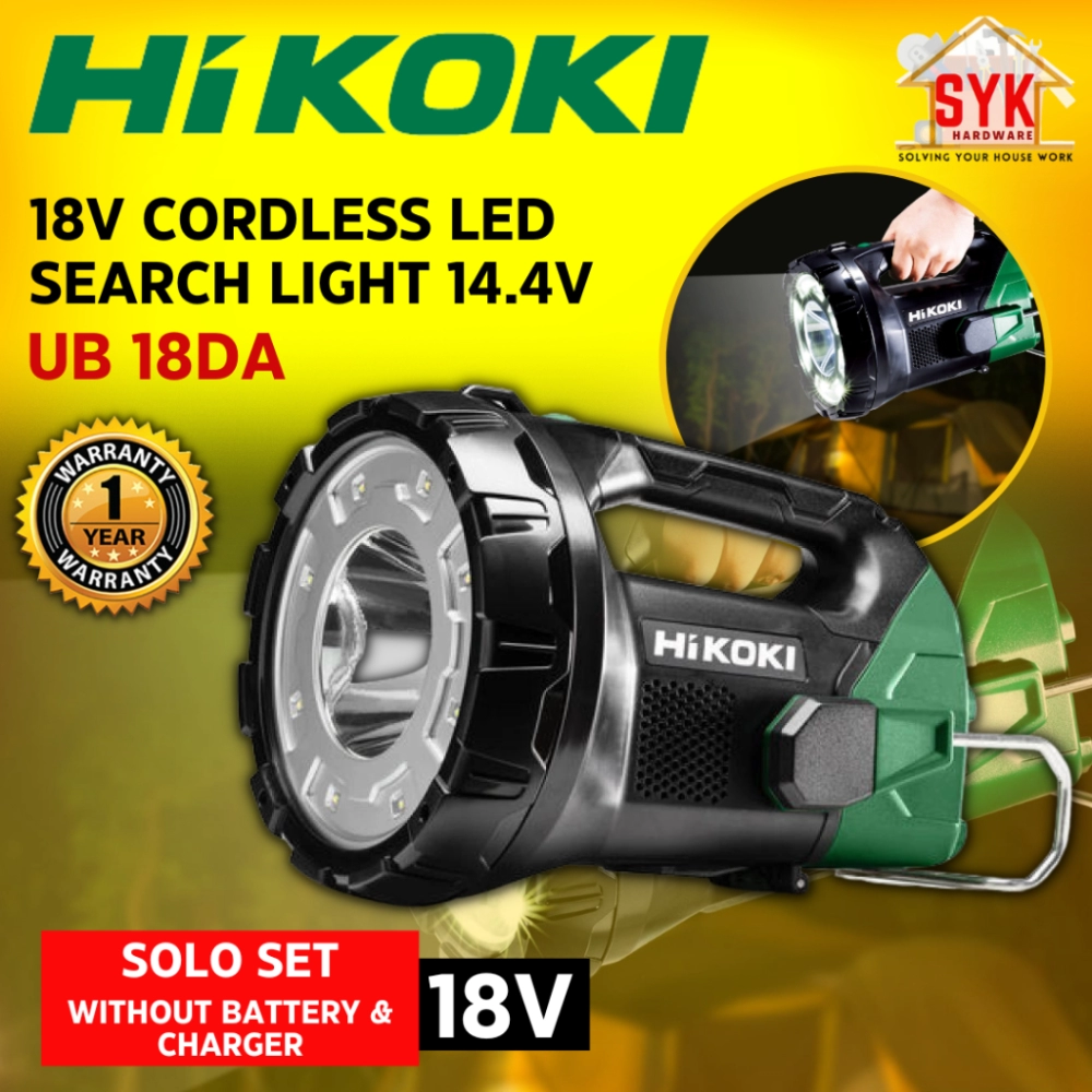 SYK HIKOKI UB 18DA 14.4V Cordless LED Search Light Lithium Battery Work Light Torchlight Lampu Suluh Bateri