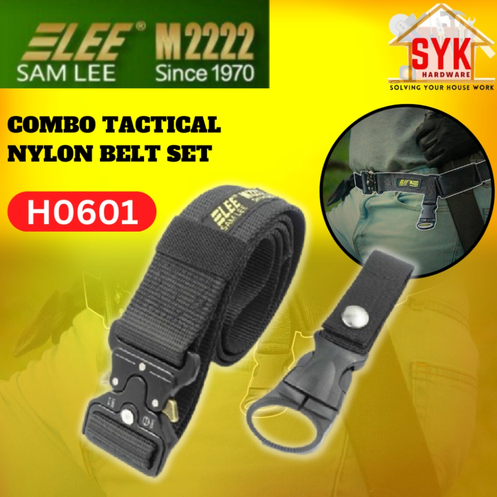 SYK Samlee H0601 Combo Tactical Nylon Belt Water Bottle Holder Set Outdoor Tools Camping Belt Tali Pinggang