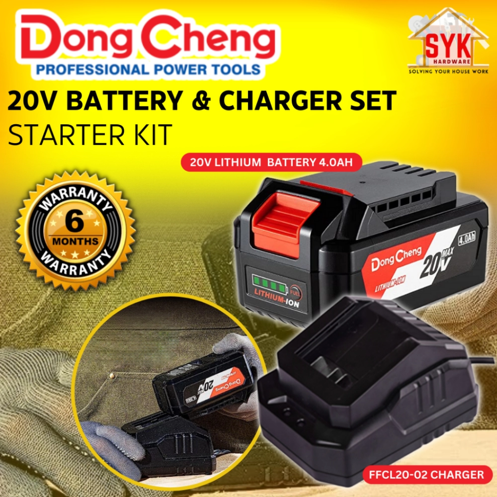 SYK DongCheng FFBL2040 FFCL20-20 20V 4.0Ah Lithium Battery Charger Rechargeable Battery Quick Charger Bateri Cas Semula