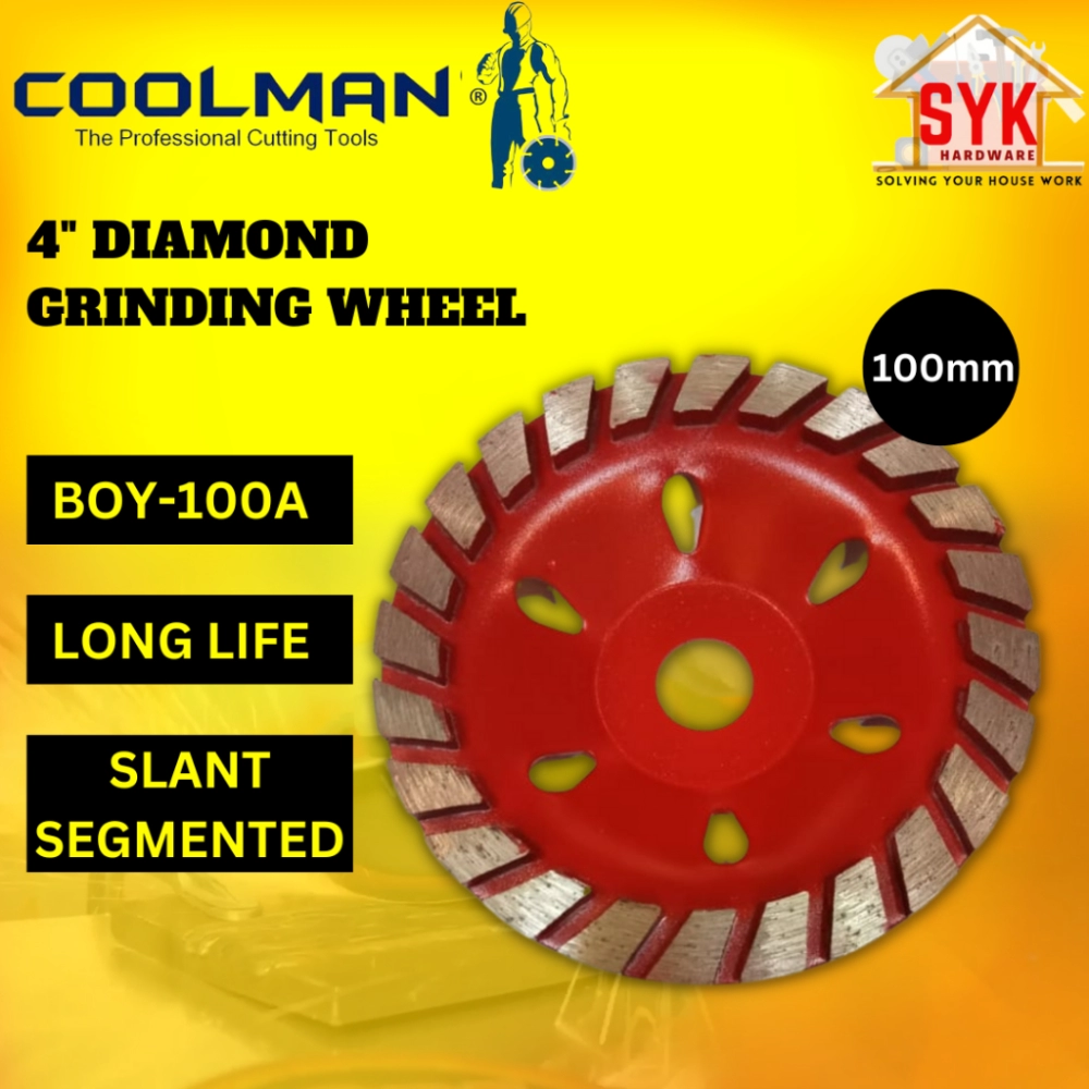 SYK Coolman BOY-100A 4 Inch Diamond Grinding Wheel Granite Concrete Disc Stain Removal Pengisaran Konkrit