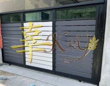 Installation Mild Steel Aluminium Panel Sliding Gate at Broga Semenyih (Main Gate)