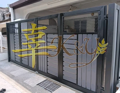 Mild Steel Aluminium/Diamond Net Main Gate (Folding/Swing)