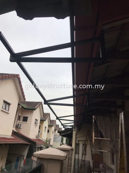 To fabrication and install extend skylight mild steel paint with cement sheet/Ardex Corrugated Asbestos Roofing Sheet awning at back yard - Shah Alam  Metal Roofing Selangor, Malaysia, Kuala Lumpur (KL), Shah Alam Supplier, Suppliers, Supply, Supplies | GALAXY STRUCTURE & ENGINEERING SDN BHD