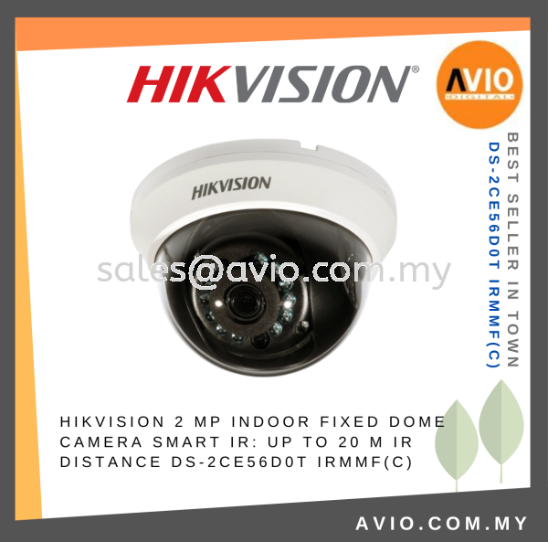 Hikvision 2MP 2 Megapixel Indoor Analog Turret Dome Eyeball CCTV Camera 20m IR WDR 3.6mm Lens DS-2CE56D0T-IRMMF(C) TVI ANALOG CAMERA HIKVISION Johor Bahru (JB), Kempas, Johor Jaya Supplier, Suppliers, Supply, Supplies | Avio Digital