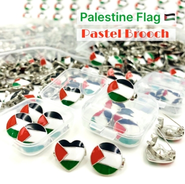Elegant Brooch 1.5cm Pastel Brooch Palestine Flag  Kerongsang Pin Tudung Lencana Bendera Palestin Lolar Baju