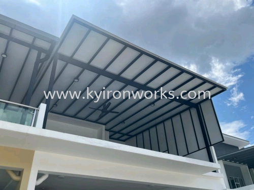 Mild Steel Aluminium Composite Panel (ACP 4mm)Pergola Roof Awning -Frame Ms 1 1/2x3(1.6) or Ms 2x4(1.6) Hollow ,Bean Ms 2x5(1.9))Hollow,Pillar Ms 4x4(1.9)Hollow 