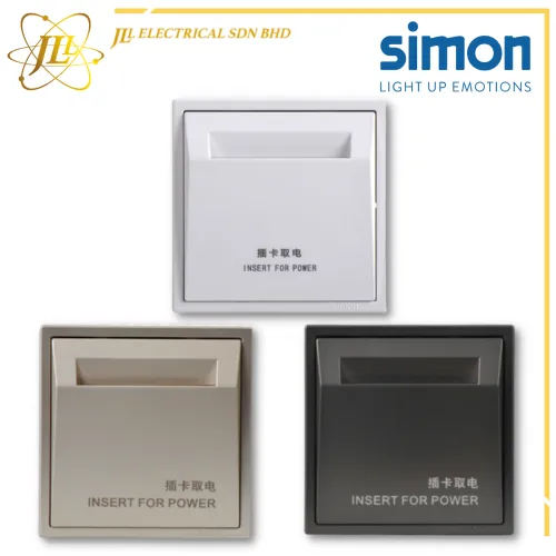 SIMON I7 70E602 20A 250V RFID KEY CARD SWITCH [MATT WHITE/GOLDEN CHAMPAGNE/GRAPHITE BLACK]