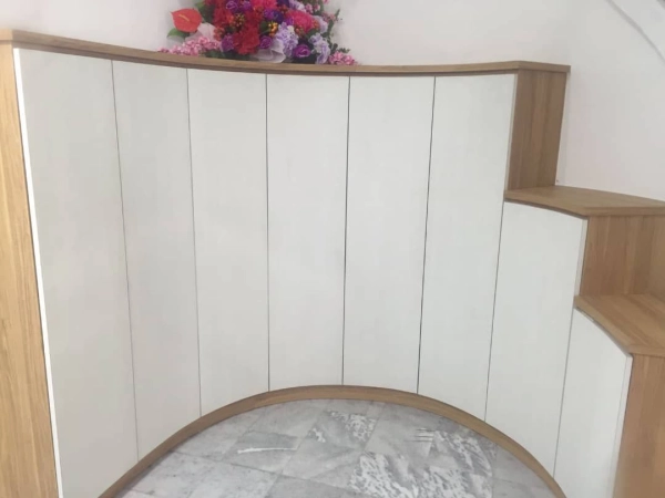 Custom Made Creative Curve Design Shoe Cabinet