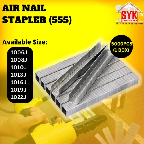 SYK Air Nail Staples Pin Stapler Tacker Electric Nailer Gun Refill Paku Ubat Gun Tembak Angin 5000Pcs