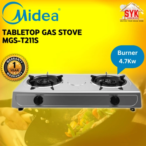 SYK Midea MGS-T211S Double Burner Tabletop Gas Stove Stove Kitchen Appliances Cooker Hob Stove Gas Dapur