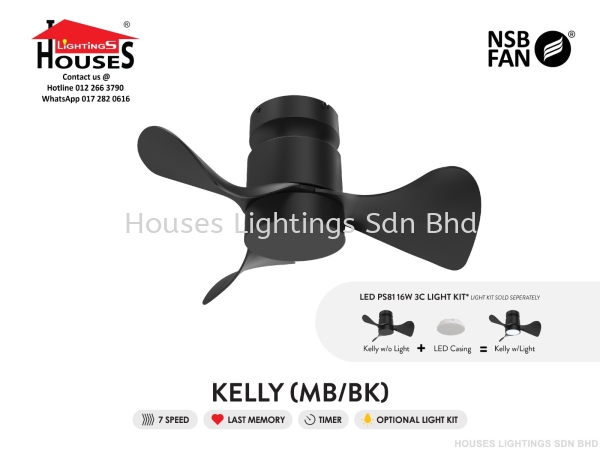 KELLY MATT BLACK (22") DC-NSB NSB Ceiling Fan Ceiling Fan Selangor, Malaysia, Kuala Lumpur (KL), Puchong Supplier, Suppliers, Supply, Supplies | Houses Lightings Sdn Bhd