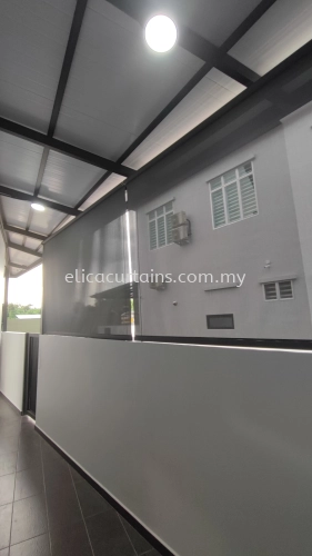 Outdoor Roller Blind, Sunscreen, UV Protection, Block Sun, Block Rain, Laundry Area, Privacy Control, Black Grey