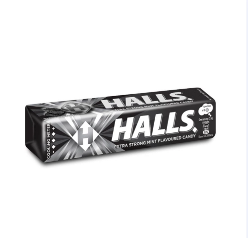 Halls Extra Strong Mint Flavoured Candy 34g