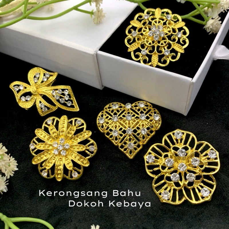 Elegant Brooch 1pc Klasik Dokoh Kebaya Tradisi Melayu saiz Budak Kerongsang Bahu Pin Tudung Hijab DK-3173