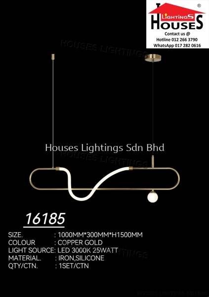 HANGING 16185 25W LED-WW Single Pendant-LED Indoor Pendant Light  Pendant Light Selangor, Malaysia, Kuala Lumpur (KL), Puchong Supplier, Suppliers, Supply, Supplies | Houses Lightings Sdn Bhd