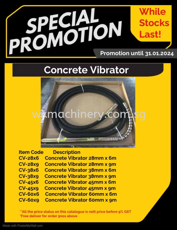 Special Promotion - Concrete Vibrator 