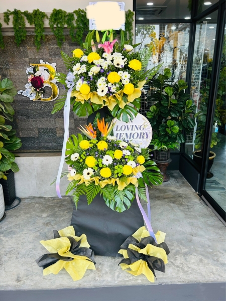 2Tiers 021 Tiers Flower Wreathe Flower wreathe/ Sympathy Flower Melaka Retailer, Services | BLISS FLORIST