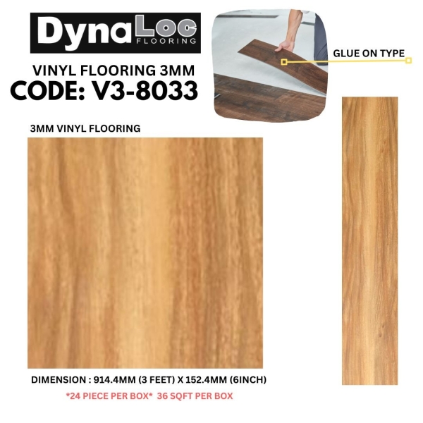 Vinyl Floor 3mm (V3-8033) (24 Pieces per box) 3mm Vinyl Flooring <24 Pieces per box> Vinyl Flooring Puchong, Selangor, Malaysia Supplier, Suppliers, Supplies, Supply | Dynaloc Sdn Bhd