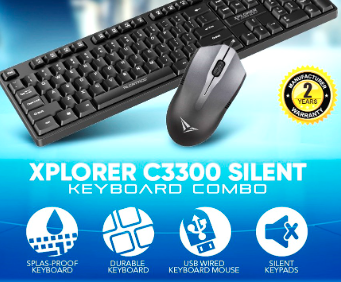 XPLORER C3300 SILENT KEYBOARD COMBO Keyboard Mouse Combo Kuala Lumpur (KL), Selangor, Malaysia Retailer, Services, Supplier, Reseller | BDS Computer System