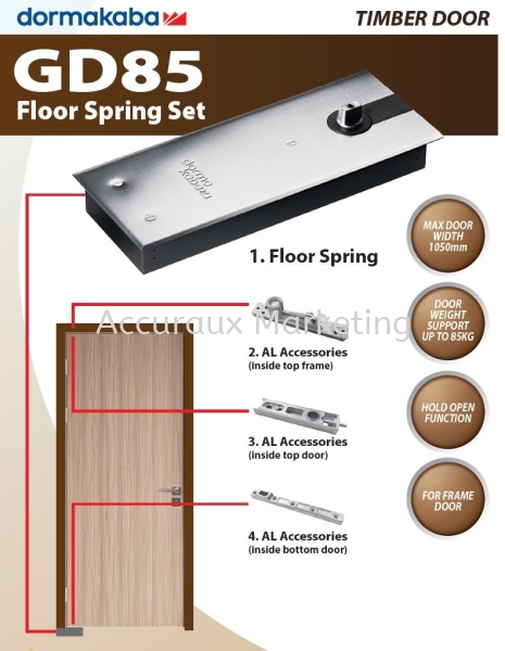 DORMAKABA GD85-AL FLOOR SPRING HOLD OPEN (COMPLETE SET) Door Closer 01. ARCHITECTURAL HARDWARE Selangor, Malaysia, Kuala Lumpur (KL), Sungai Buloh Supplier, Distributor, Supply, Supplies | Accuraux Marketing Sdn Bhd