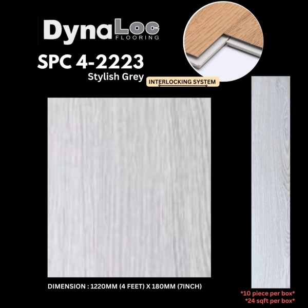 SPC Flooring SPC Flooring 4mm - Stylish Grey ( SPC4-2223 ) 4mm SPC Flooring (10pcs per box) SPC Flooring Malaysia, Selangor, Puchong, Kuala Lumpur (KL) Supplier, Supply  | Dynaloc Sdn Bhd