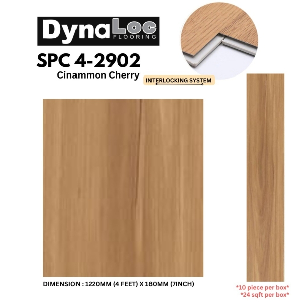 SPC Flooring SPC Vinyl Click 4mm - Cinammon cherry ( SPC4-2902 ) 4mm SPC Flooring (10pcs per box) SPC Flooring Malaysia, Selangor, Puchong, Kuala Lumpur (KL) Supplier, Supply  | Dynaloc Sdn Bhd