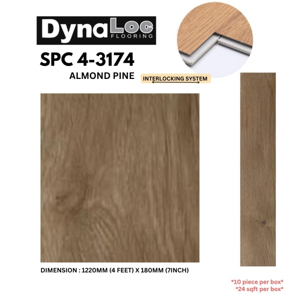 SPC Flooring SPC Vinyl Click 4mm - Almond Pine ( SPC4-3174 ) 4mm SPC Flooring (10pcs per box) SPC Flooring Malaysia, Selangor, Puchong, Kuala Lumpur (KL) Supplier, Supply  | Dynaloc Sdn Bhd