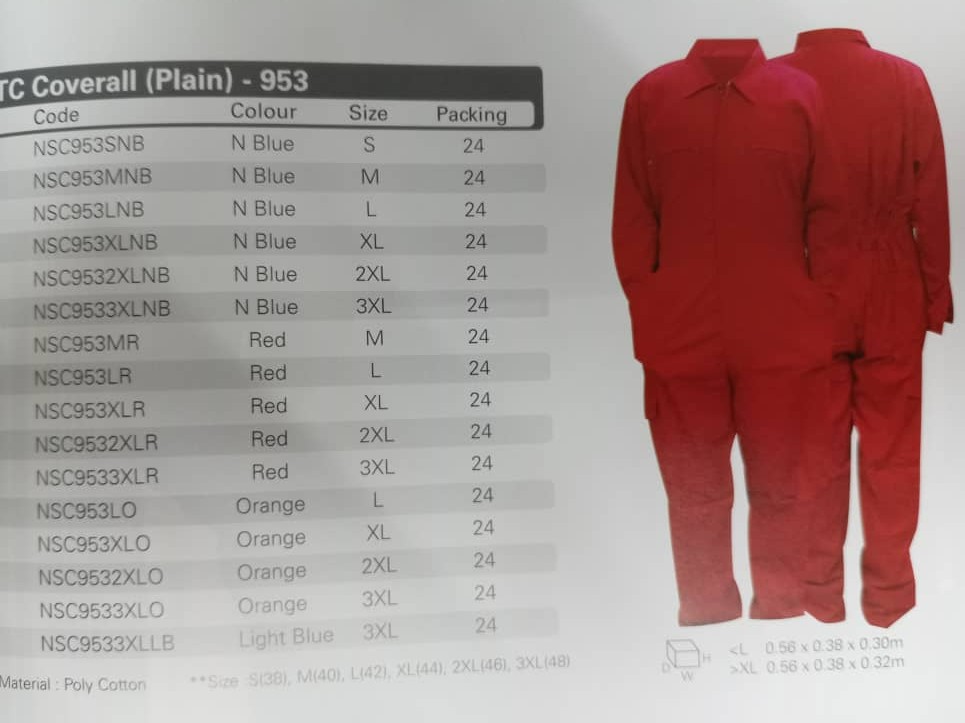 TC COVERALL (PLAIN) -953