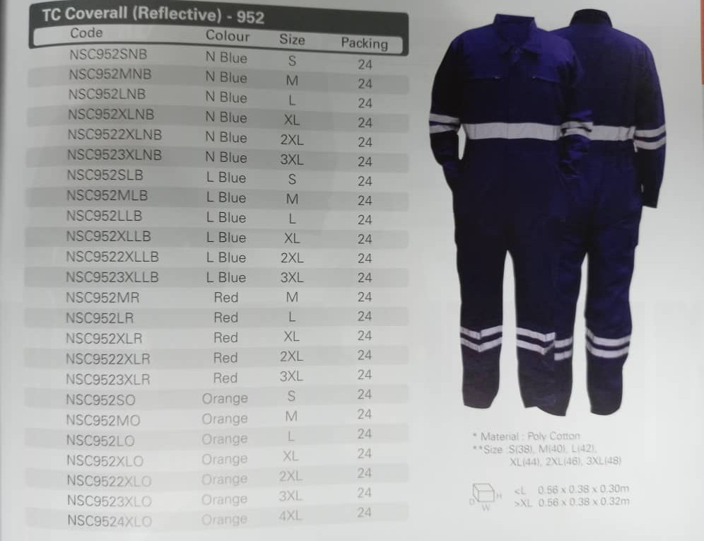 TC COVERALL (REFLECTIVE) 952