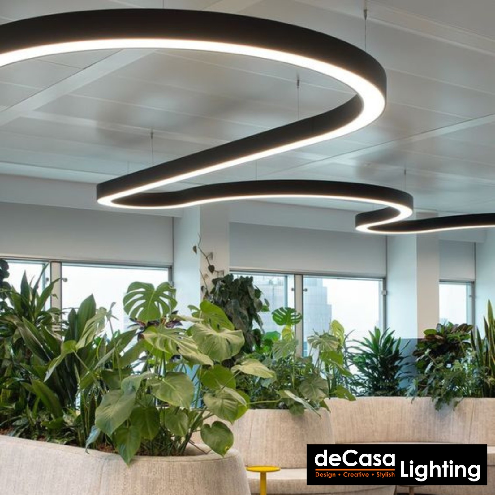 CUSTOMISE SIZE / SHAPE / BODY COLOUR - LED LINEAR PENDANT LIGHT