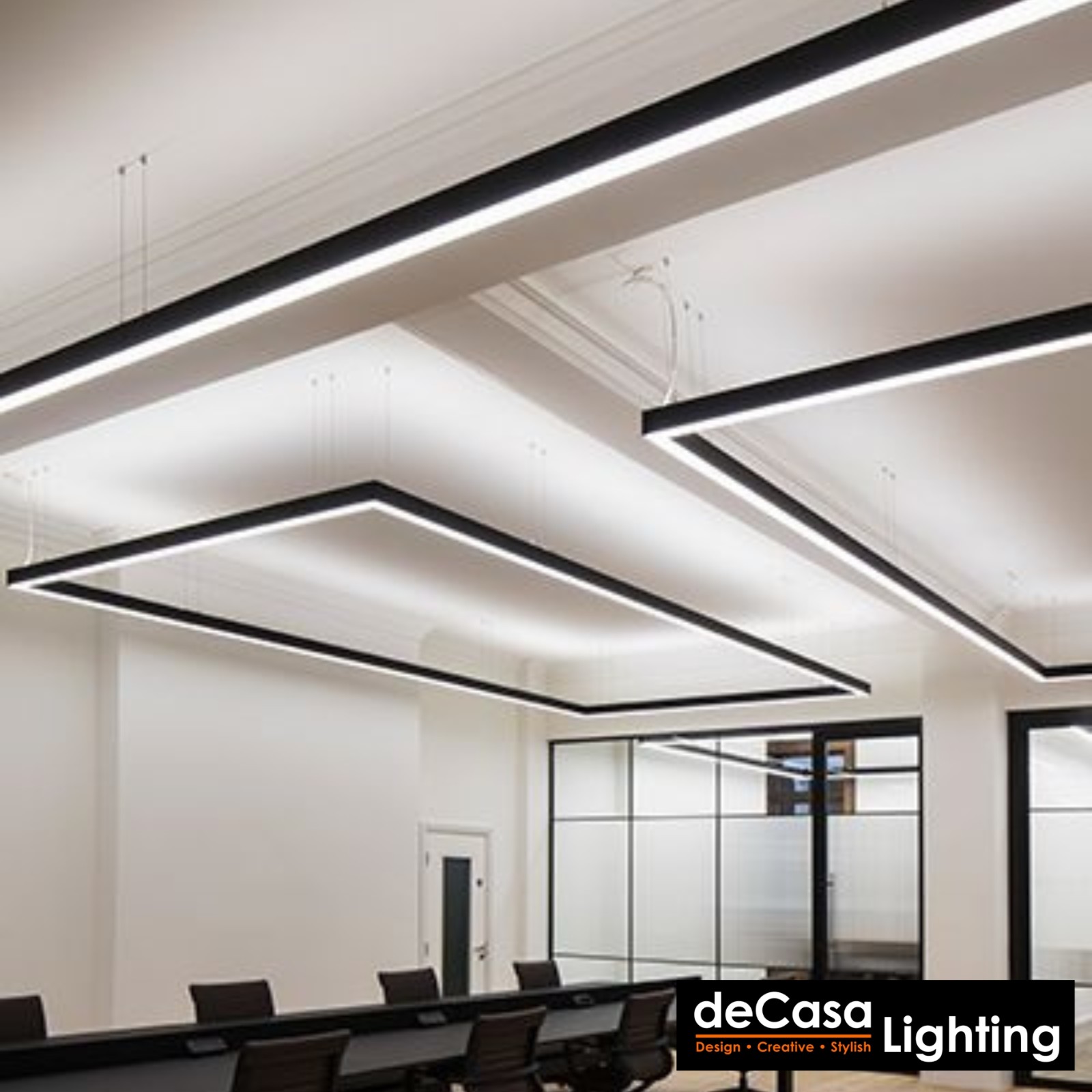 CUSTOMISE SIZE / SHAPE / BODY COLOUR - LED LINEAR PENDANT LIGHT