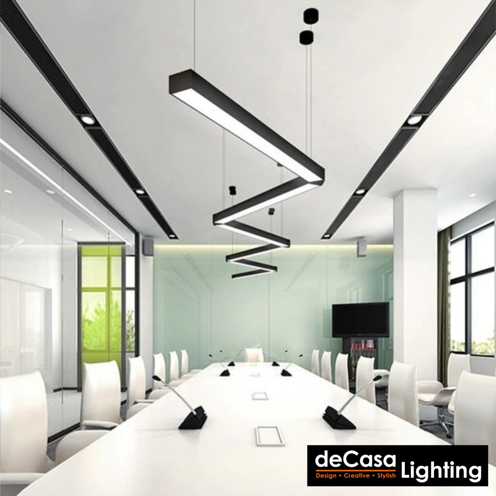CUSTOMISE SIZE / SHAPE / BODY COLOUR - LED LINEAR PENDANT LIGHT