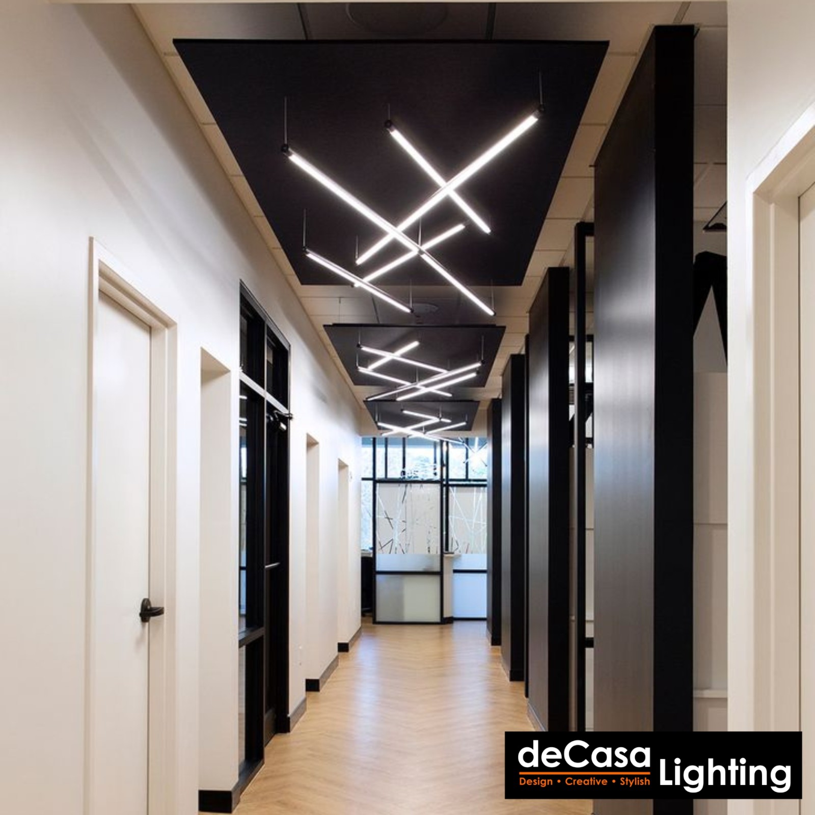 CUSTOMISE SIZE / SHAPE / BODY COLOUR - LED LINEAR PENDANT LIGHT