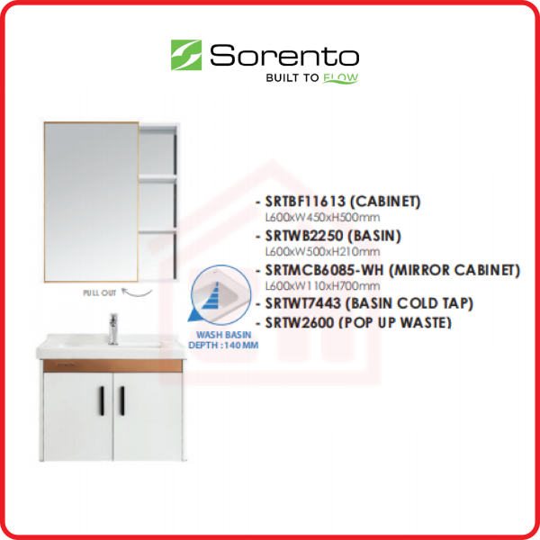 SORENTO BATHROOM FURNITURE SRTBF11613 + SRTWB2250 SORENTO 5 IN 1 BATHROOM FURNITURE BATHROOM FURNITURE BATHROOM Johor Bahru (JB), Kulai, Malaysia Supplier, Suppliers, Supply, Supplies | Zhin Heng Hardware & Trading Sdn Bhd