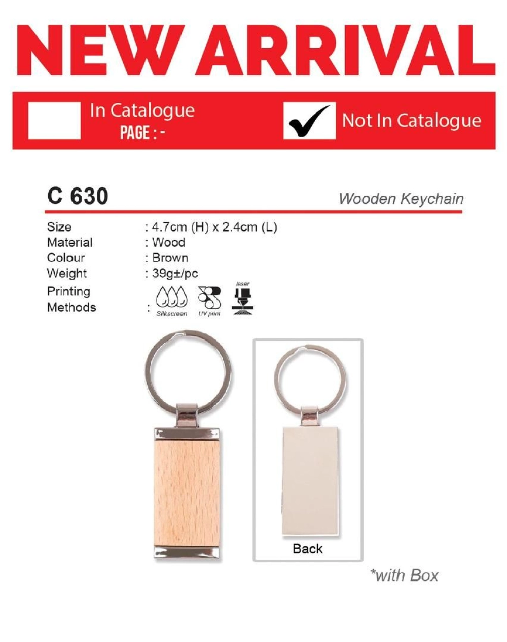 C 630 Wooden Keychain